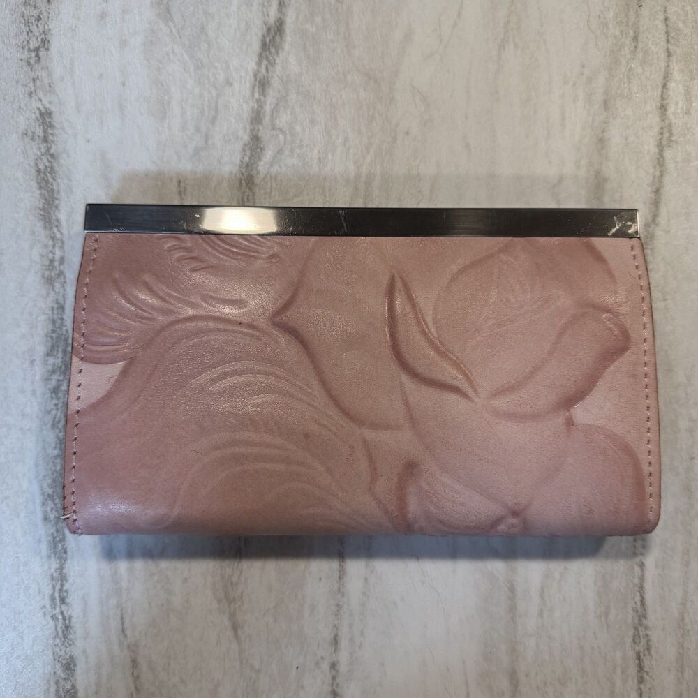 Patricia Nash Cauchy Tooled Leather Wallet in Florence Pink Brown - Picture 2 of 4